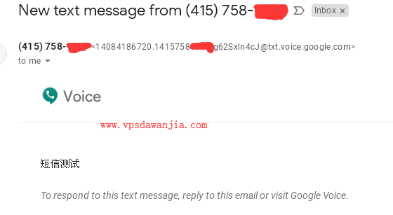 Google Voice短信发送到Gmail
